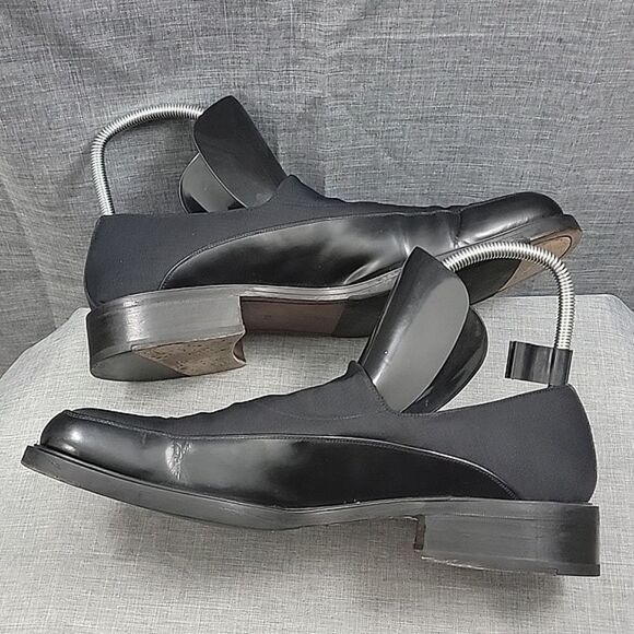 Mezlan Panaro Black Leather Slip-On Loafers Stretch Top Men\'s SZ 11M main image 8